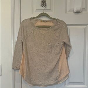 Anthropologie Beige and Light Peach Long Sleeve Top